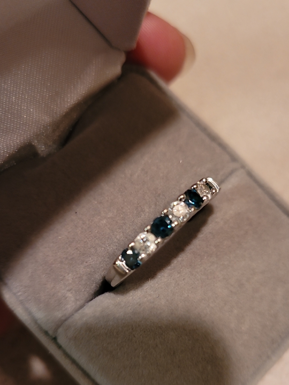Blue and White Diamonds 10k Band
